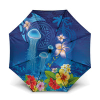 Fiji Jellyfish Umbrella Tapa Patterns and Hibiscus Sea Vibe
