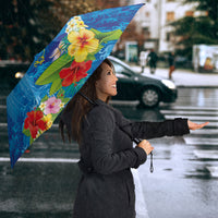 Fiji Jellyfish Umbrella Tapa Patterns and Hibiscus Sea Vibe