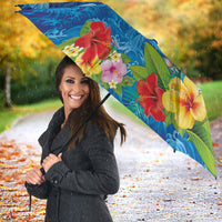 Fiji Jellyfish Umbrella Tapa Patterns and Hibiscus Sea Vibe
