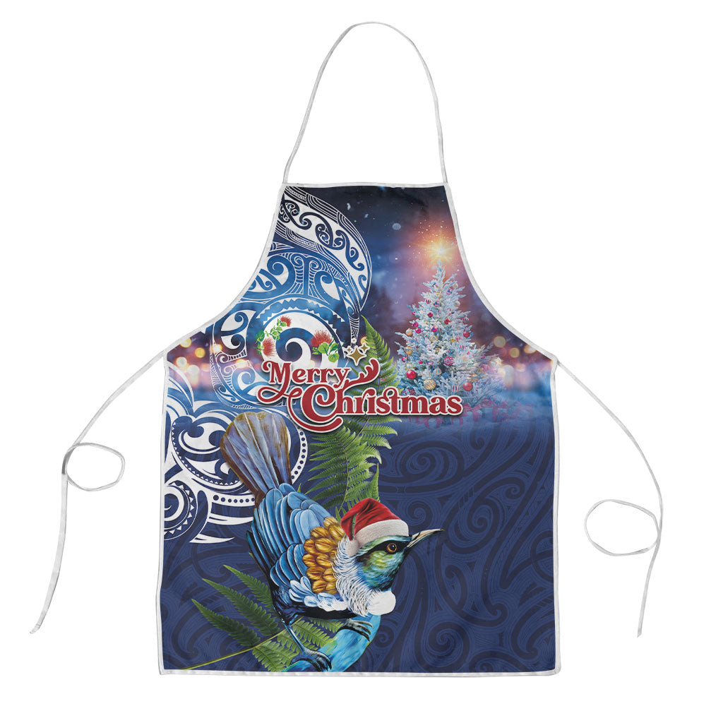 New Zealand Merry Christmas Apron Maori Tribal Pattern with Xmas Tui Bird LT03 Multicolor - Polynesian Pride