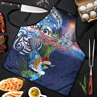 New Zealand Merry Christmas Apron Maori Tribal Pattern with Xmas Tui Bird LT03 Multicolor - Polynesian Pride