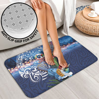 New Zealand Merry Christmas Bathroom Set Maori Tribal Pattern with Xmas Tui Bird LT03 - Polynesian Pride