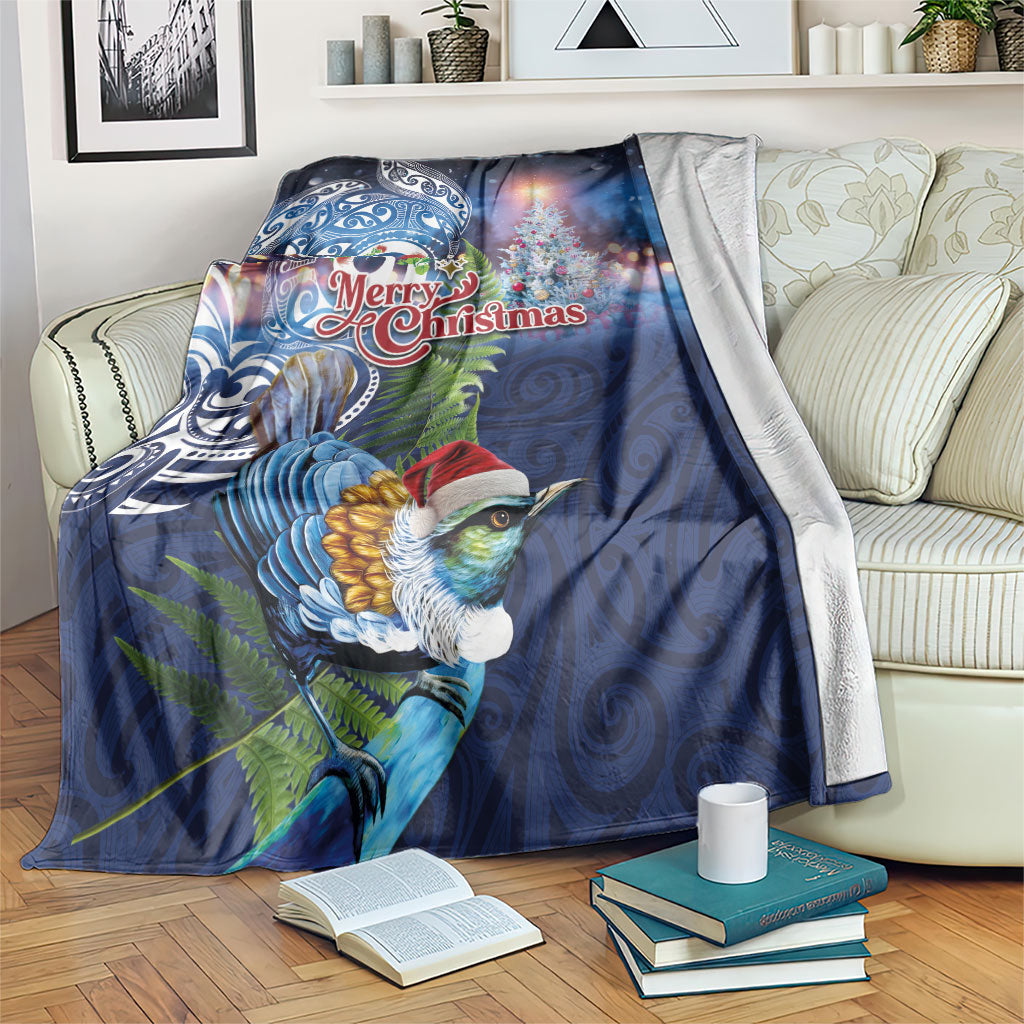 New Zealand Merry Christmas Blanket Maori Tribal Pattern with Xmas Tui Bird LT03 Multicolor - Polynesian Pride