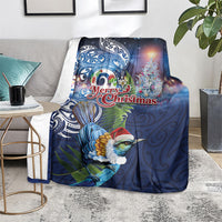 New Zealand Merry Christmas Blanket Maori Tribal Pattern with Xmas Tui Bird LT03 - Polynesian Pride