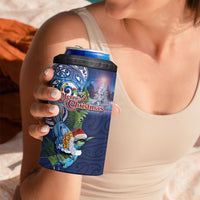 New Zealand Merry Christmas 4 in 1 Can Cooler Tumbler Maori Tribal Pattern with Xmas Tui Bird