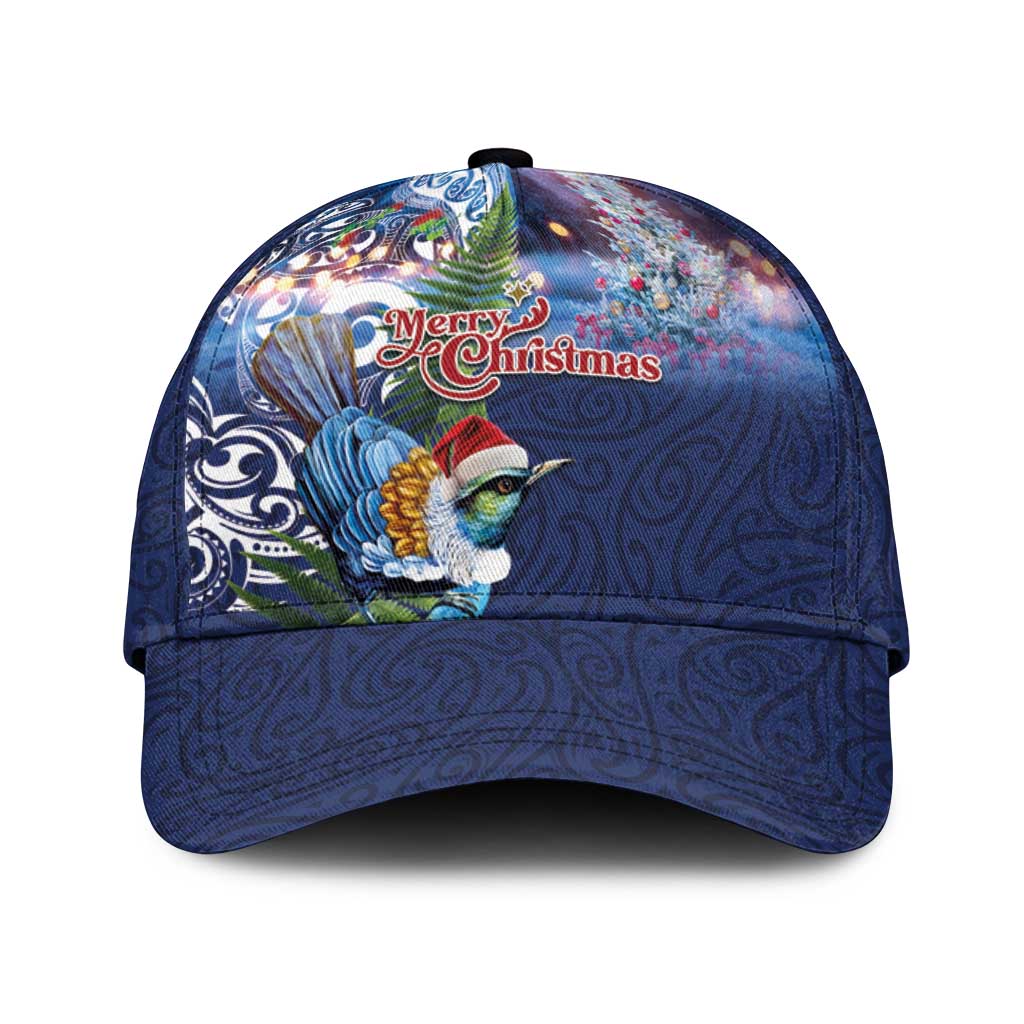 New Zealand Merry Christmas Classic Cap Maori Tribal Pattern with Xmas Tui Bird LT03 Universal Fit Multicolor - Polynesian Pride
