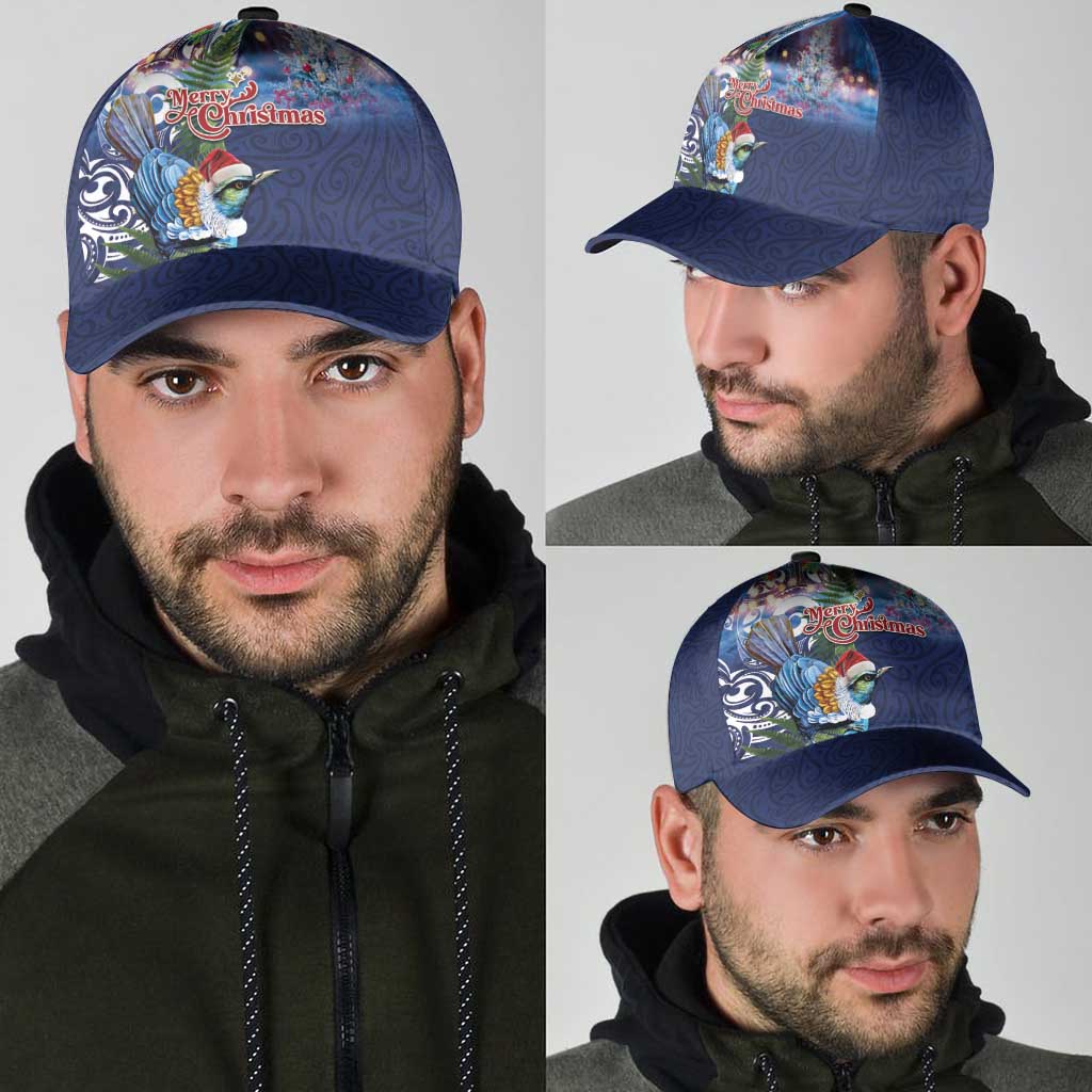 New Zealand Merry Christmas Classic Cap Maori Tribal Pattern with Xmas Tui Bird LT03 - Polynesian Pride