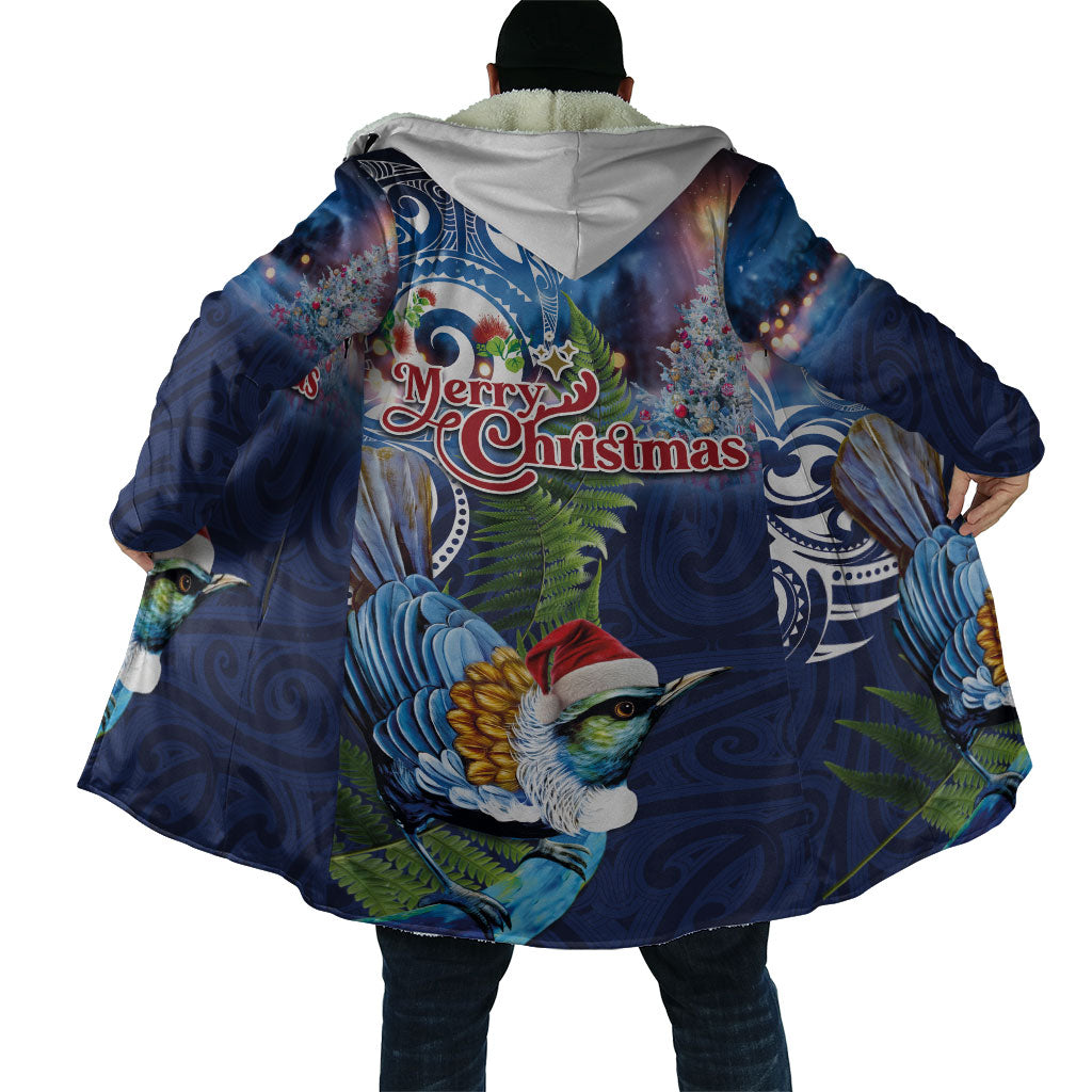 New Zealand Merry Christmas Cloak Maori Tribal Pattern with Xmas Tui Bird LT03 - Polynesian Pride