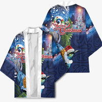 New Zealand Merry Christmas Kimono Maori Tribal Pattern with Xmas Tui Bird LT03 - Polynesian Pride