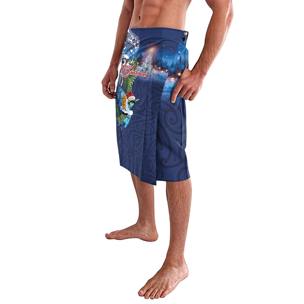 New Zealand Merry Christmas Lavalava Maori Tribal Pattern with Xmas Tui Bird LT03 - Polynesian Pride