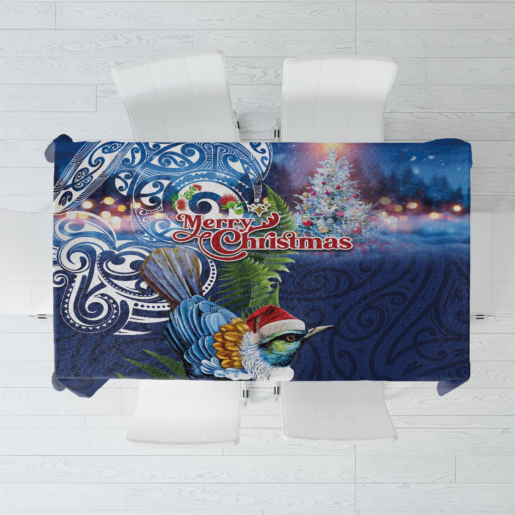 New Zealand Merry Christmas Tablecloth Maori Tribal Pattern with Xmas Tui Bird LT03 Multicolor - Polynesian Pride