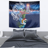 New Zealand Merry Christmas Tapestry Maori Tribal Pattern with Xmas Tui Bird LT03 - Polynesian Pride