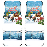 New Zealand and Australia Merry Christmas Car Mats Kiwi Birds Skiing and Koala Santa Riding Kangaroo
