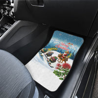 New Zealand and Australia Merry Christmas Car Mats Kiwi Birds Skiing and Koala Santa Riding Kangaroo