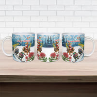 New Zealand and Australia Merry Christmas Ceramic Mug Kiwi Birds Skiing and Koala Santa Riding Kangaroo