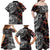 Hawaiian and Japanese Together Family Matching Off Shoulder Maxi Dress and Hawaiian Shirt Polynesian Triball Tattoo Koi Carps and Sakura