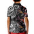 Hawaiian and Japanese Together Kid Polo Shirt Polynesian Triball Tattoo Koi Carps and Sakura