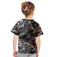 Hawaiian and Japanese Together Kid T Shirt Polynesian Triball Tattoo Koi Carps and Sakura