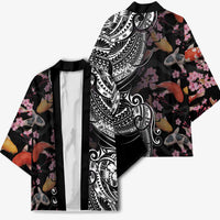 Hawaiian and Japanese Together Kimono Polynesian Triball Tattoo Koi Carps and Sakura - Polynesian Pride