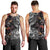 Hawaiian and Japanese Together Men Tank Top Polynesian Triball Tattoo Koi Carps and Sakura