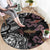 Hawaiian and Japanese Together Round Carpet Polynesian Triball Tattoo Koi Carps and Sakura