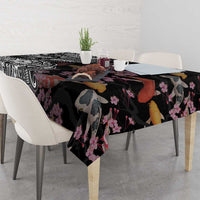 Hawaiian and Japanese Together Tablecloth Polynesian Triball Tattoo Koi Carps and Sakura LT03 - Polynesian Pride