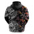 Hawaiian and Japanese Together Zip Hoodie Polynesian Triball Tattoo Koi Carps and Sakura