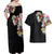 Hawaiian and Japanese Together Couples Matching Off Shoulder Maxi Dress and Hawaiian Shirt Colorful Traditional Japanese Tattoo and Kakau Pattern Black Color