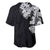 Hawaiian and Japanese Together Baseball Jersey Japanese Koi Fish Tattoo and Kakau Pattern Black Color