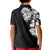 Hawaiian and Japanese Together Kid Polo Shirt Japanese Koi Fish Tattoo and Kakau Pattern Black Color