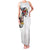 Hawaiian and Japanese Together Family Matching Tank Maxi Dress and Hawaiian Shirt Colorful Traditional Japanese Tattoo and Kakau Pattern White Color