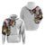 Hawaiian and Japanese Together Hoodie Colorful Traditional Japanese Tattoo and Kakau Pattern White Color