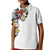 Hawaiian and Japanese Together Kid Polo Shirt Colorful Traditional Japanese Tattoo and Kakau Pattern White Color