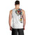 Hawaiian and Japanese Together Men Tank Top Colorful Traditional Japanese Tattoo and Kakau Pattern White Color