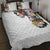 Hawaiian and Japanese Together Quilt Bed Set Colorful Traditional Japanese Tattoo and Kakau Pattern White Color