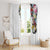 Hawaiian and Japanese Together Window Curtain Colorful Traditional Japanese Tattoo and Kakau Pattern White Color