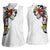 Hawaiian and Japanese Together Women Sleeveless Polo Shirt Colorful Traditional Japanese Tattoo and Kakau Pattern White Color