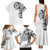 Hawaiian and Japanese Together Family Matching Tank Maxi Dress and Hawaiian Shirt Japanese Koi Fish Tattoo and Kakau Pattern White Color