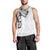 Hawaiian and Japanese Together Men Tank Top Japanese Koi Fish Tattoo and Kakau Pattern White Color