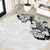 Hawaiian and Japanese Together Round Carpet Japanese Koi Fish Tattoo and Kakau Pattern White Color