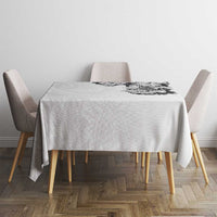 Hawaiian and Japanese Together Tablecloth Japanese Koi Fish Tattoo and Kakau Pattern White Color LT03 - Polynesian Pride