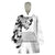 Hawaiian and Japanese Together Wearable Blanket Hoodie Japanese Koi Fish Tattoo and Kakau Pattern White Color