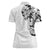 Hawaiian and Japanese Together Women Polo Shirt Japanese Koi Fish Tattoo and Kakau Pattern White Color