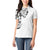 Hawaiian and Japanese Together Women Polo Shirt Japanese Koi Fish Tattoo and Kakau Pattern White Color