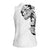 Hawaiian and Japanese Together Women Sleeveless Polo Shirt Japanese Koi Fish Tattoo and Kakau Pattern White Color