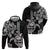 Hawaiian and Japanese Together Zip Hoodie Japanese Culture and Turtle Kakau Tattoo Black Color