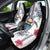 Hawaiian and Japanese Together Car Seat Cover Japanese Culture and Turtle Kakau Tattoo White Color