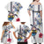 Hawaiian and Japanese Together Family Matching Off Shoulder Maxi Dress and Hawaiian Shirt Japanese Culture and Turtle Kakau Tattoo White Color