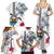 Hawaiian and Japanese Together Family Matching Summer Maxi Dress and Hawaiian Shirt Japanese Culture and Turtle Kakau Tattoo White Color