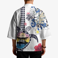 Hawaiian and Japanese Together Kimono Japanese Culture and Turtle Kakau Tattoo White Color - Polynesian Pride
